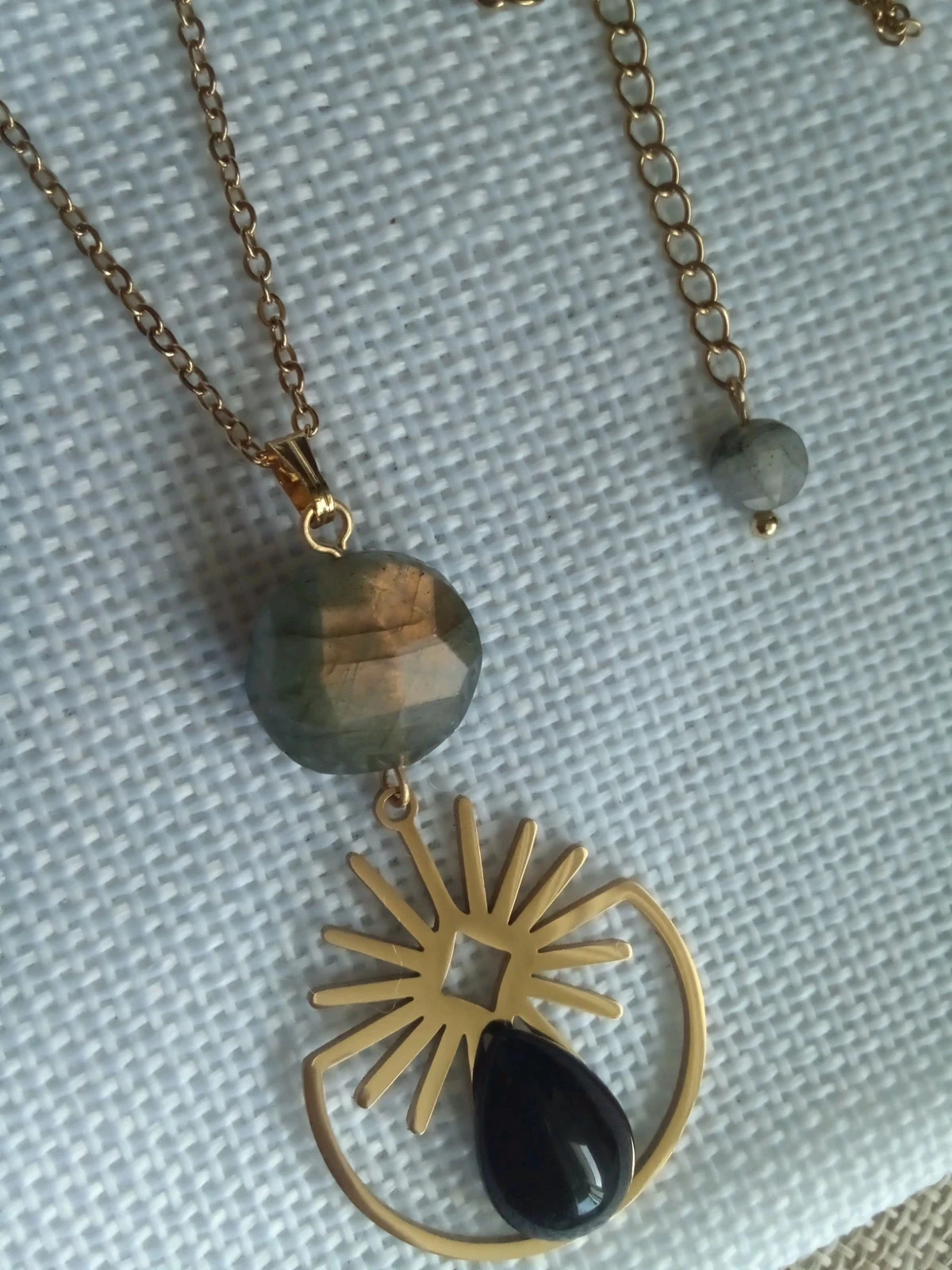 Collier protection pierres de labradorite et obsidienne – photo 6